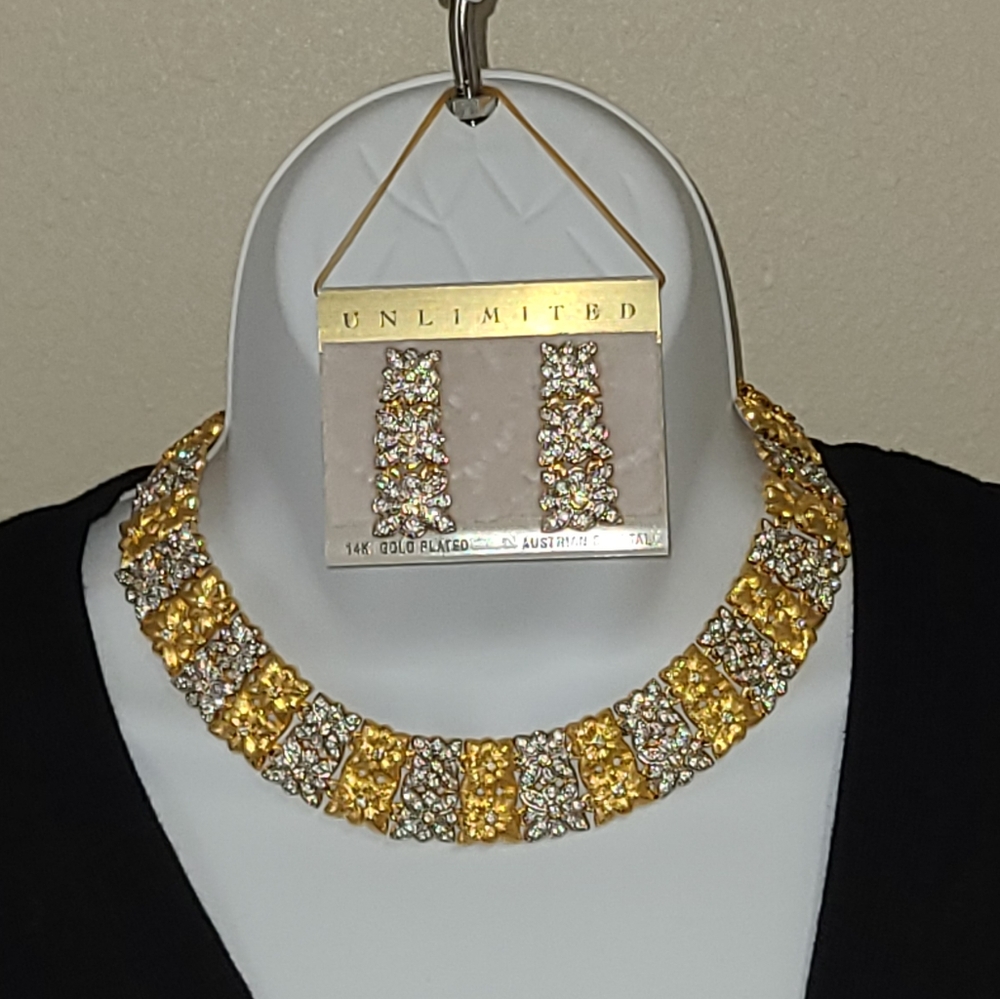 14k Gold-plated Necklace with Earrings